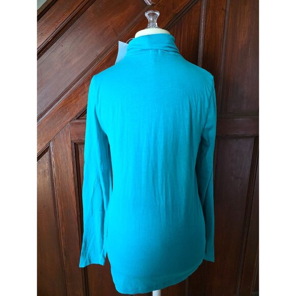 J.Crew Factory Womens Turquoise Turtleneck Long Sleeve Top Size L NWT - Picture 2 of 7